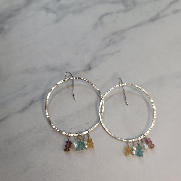 Hoops with Pearls and Gems