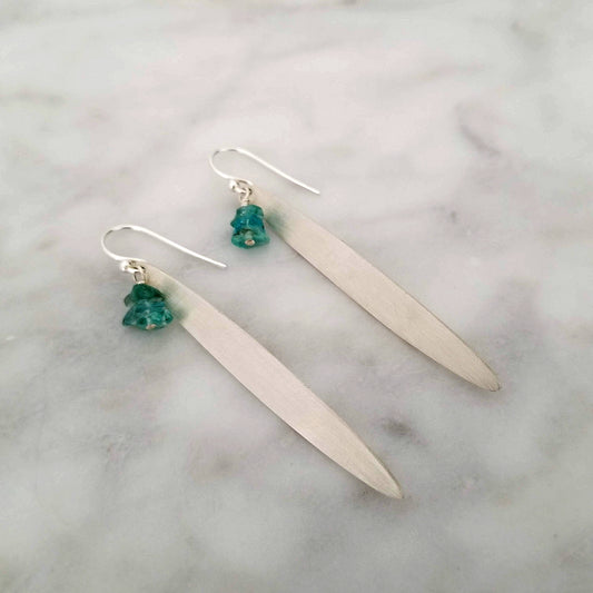 Aventurine Leaf in Silver