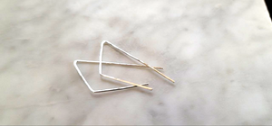 Simple elegant Sterling Silver wire earrings. Trapezoid shape