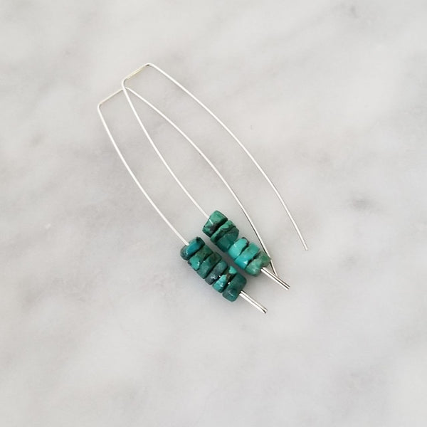 Sterling Silver and Turquoise Stack Earrings
