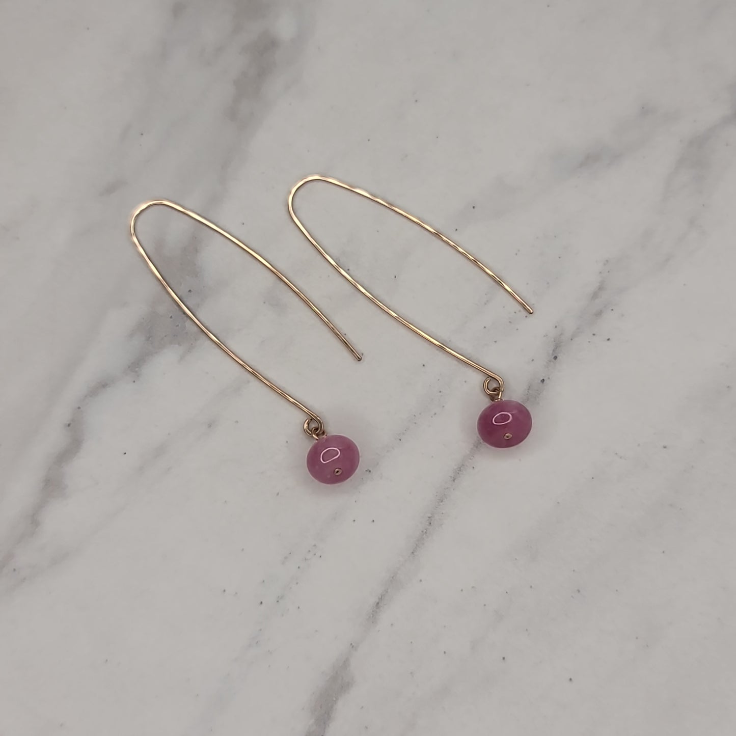 Pink Tourmaline Arches in Gold