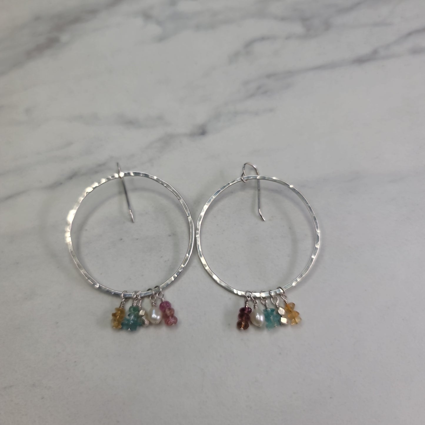 Hoops with Pearls and Gems