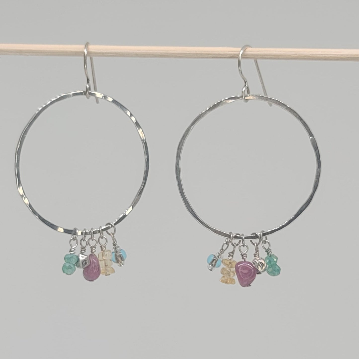 Hoops with Gemstone Dangles